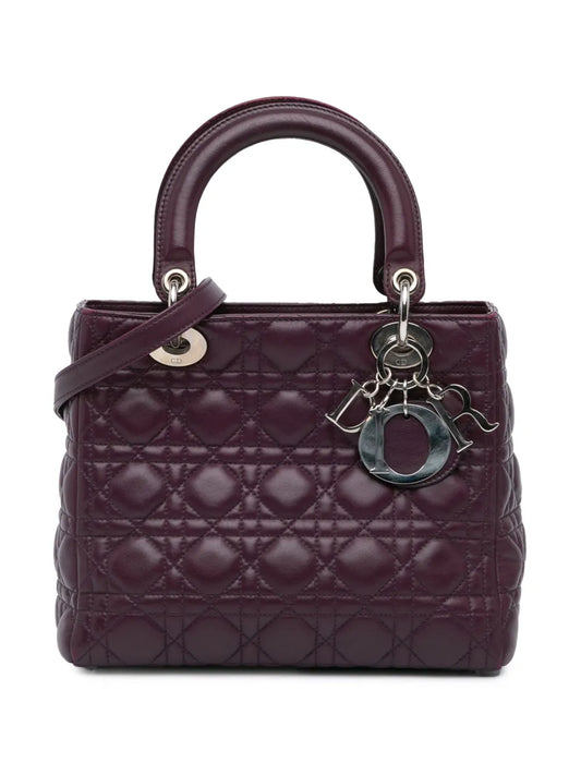 Christian Dior 2011 Medium Lambskin Cannage Lady Dior satchel