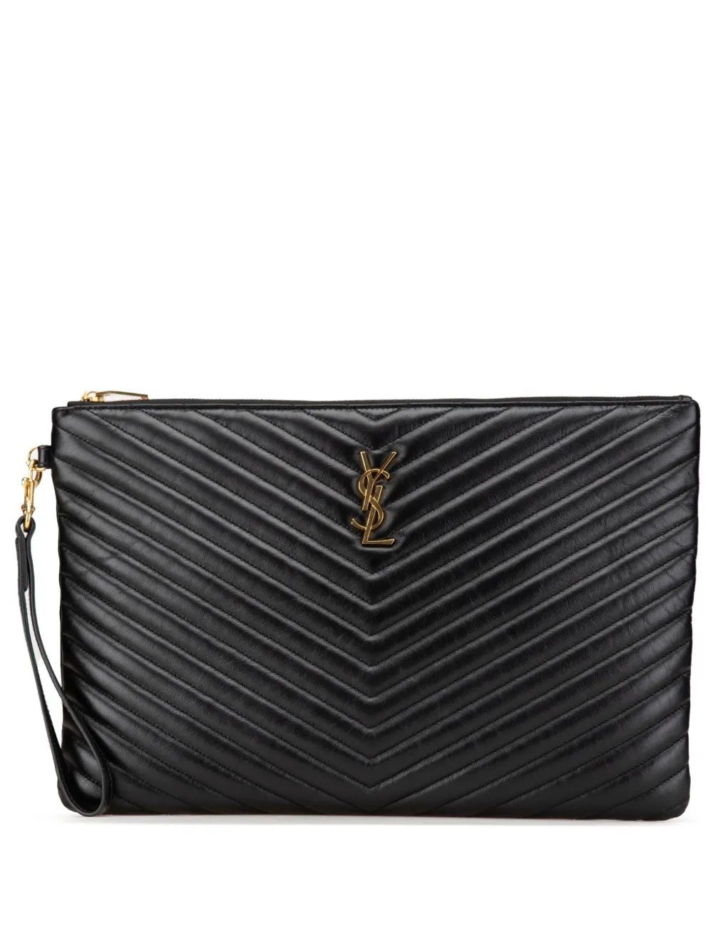 Saint Laurent 2017 Chevron Monogram Document Holder clutch bag