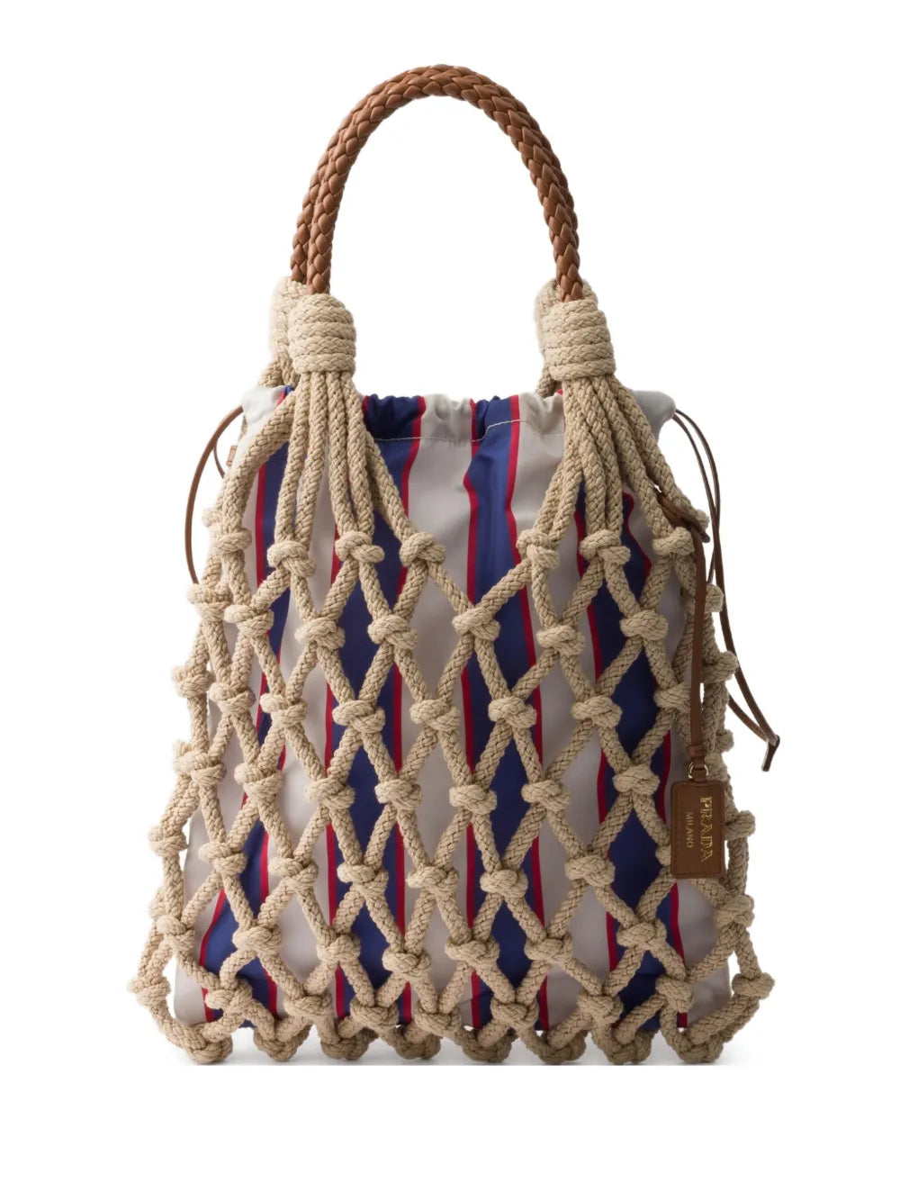 Prada medium macramé tote bag