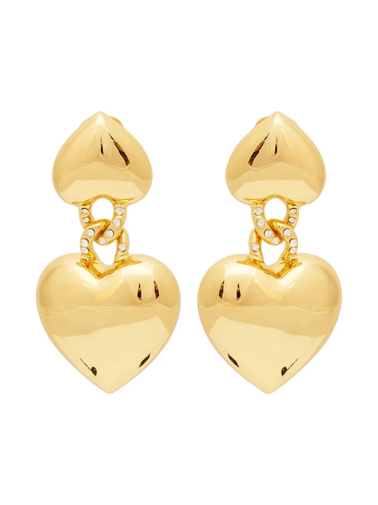 Kenneth Jay Lane heart motif earrings