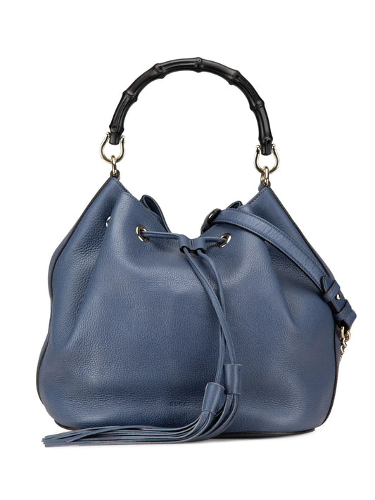Gucci 2000 2015 Leather Miss Bamboo Tassel bucket bag
