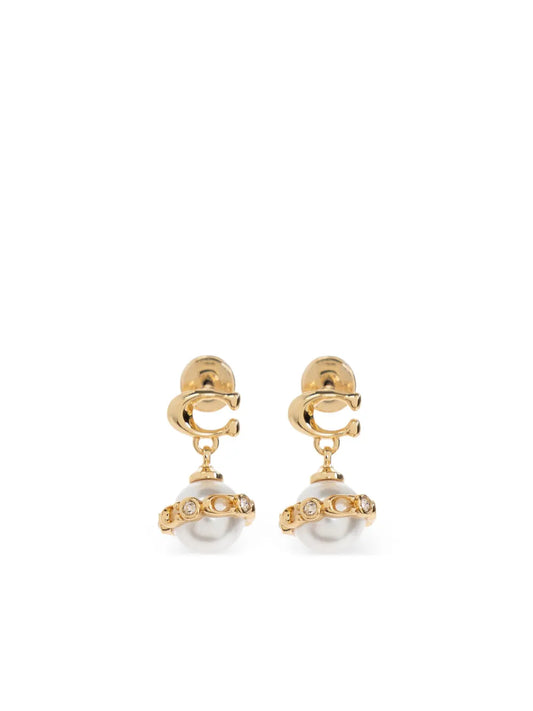 Coach Signature Pearl drop earrings