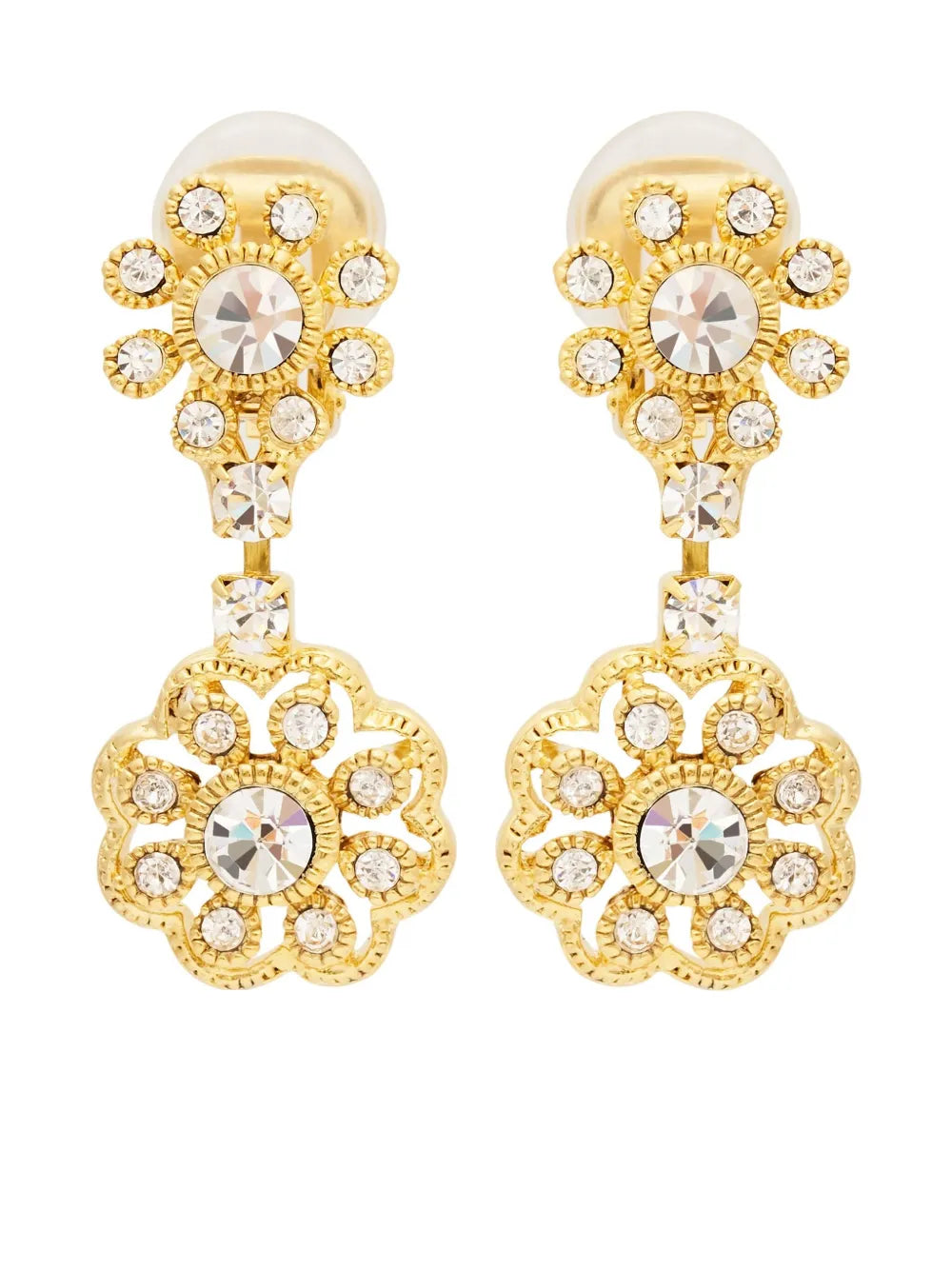 Kenneth Jay Lane flower detailing earrings