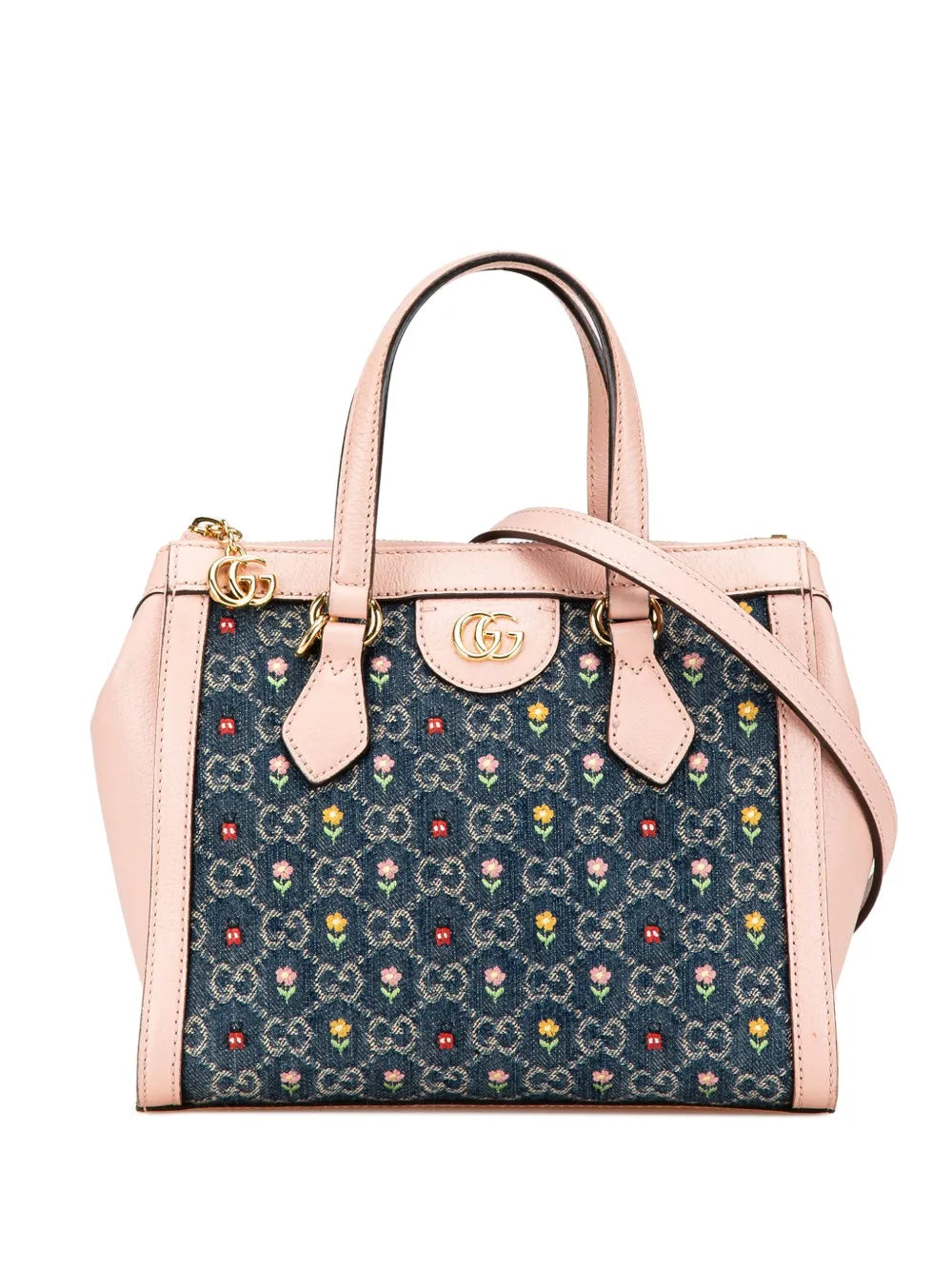 Gucci 2016 2025 Small GG Denim Embroidery Ophidia satchel