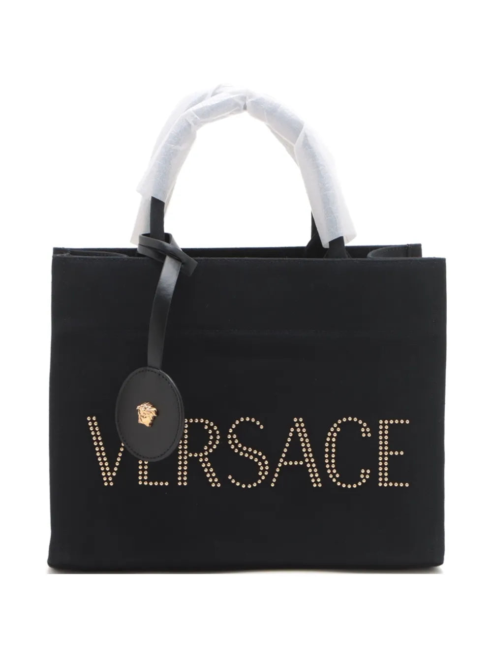 Versace 2020 2024 logo canvas tote bag