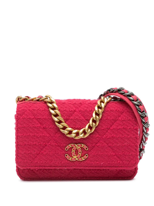 CHANEL 2020 Tweed 19 Wallet On Chain satchel