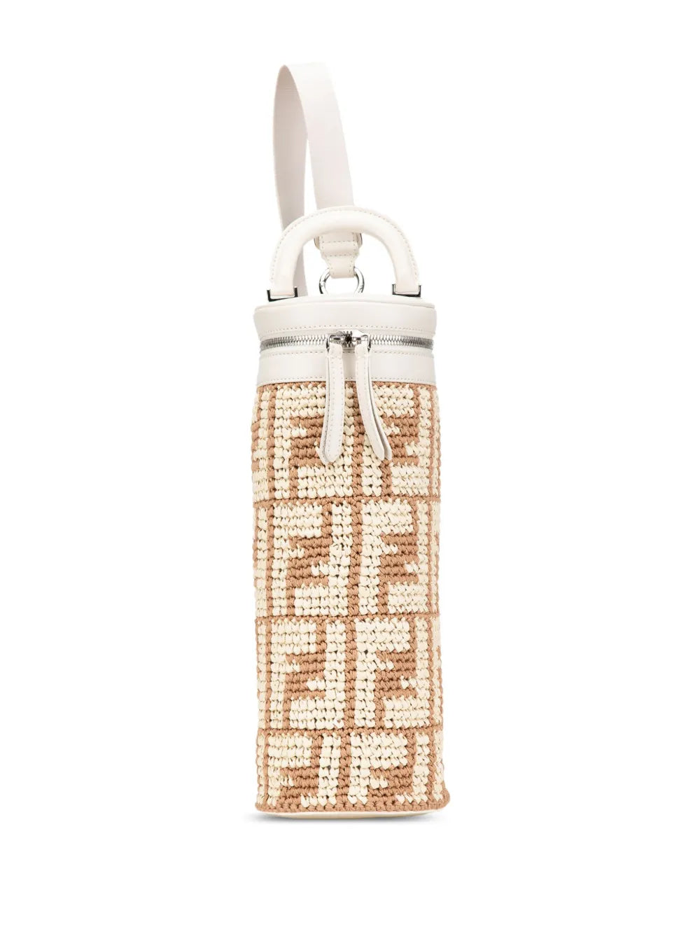 Fendi 2010 2024 Zucca Leather and Straw Bottle Holder Sling Bag crossbody bag
