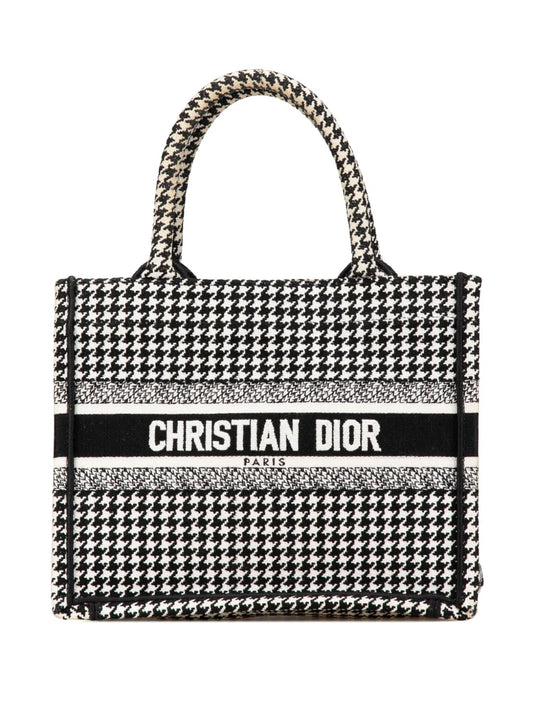 Christian Dior 2023 Small Houndstooth Embroidered Book tote bag
