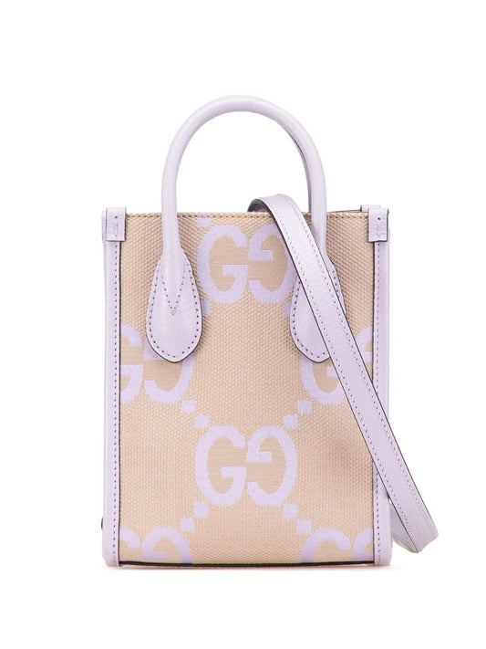 Gucci 2016 present Mini Jumbo GG Canvas Interlocking G satchel