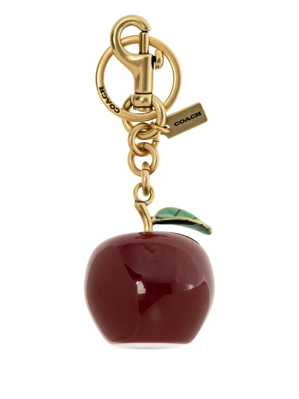 Coach small apple motif bag charm