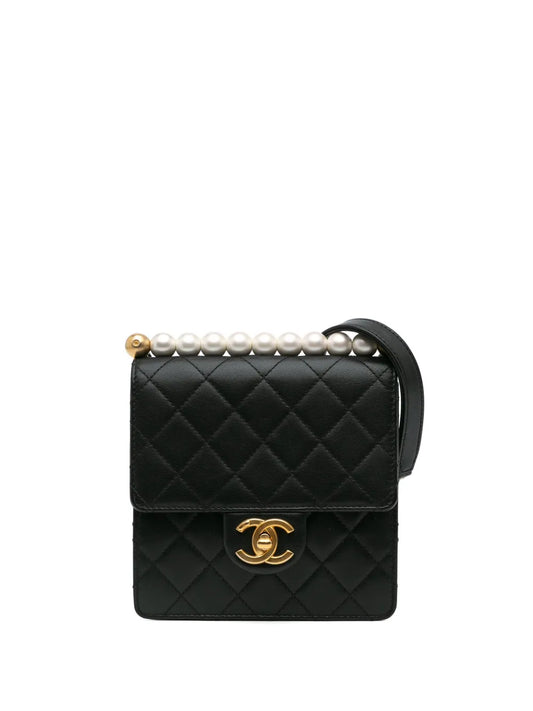 CHANEL 2019 Small Lambskin Chic Pearls Flap crossbody bag