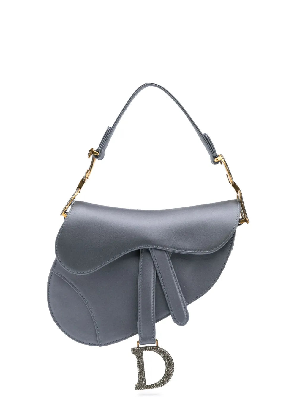 Christian Dior 2020 Mini Satin Crystal Embellished Saddle satchel