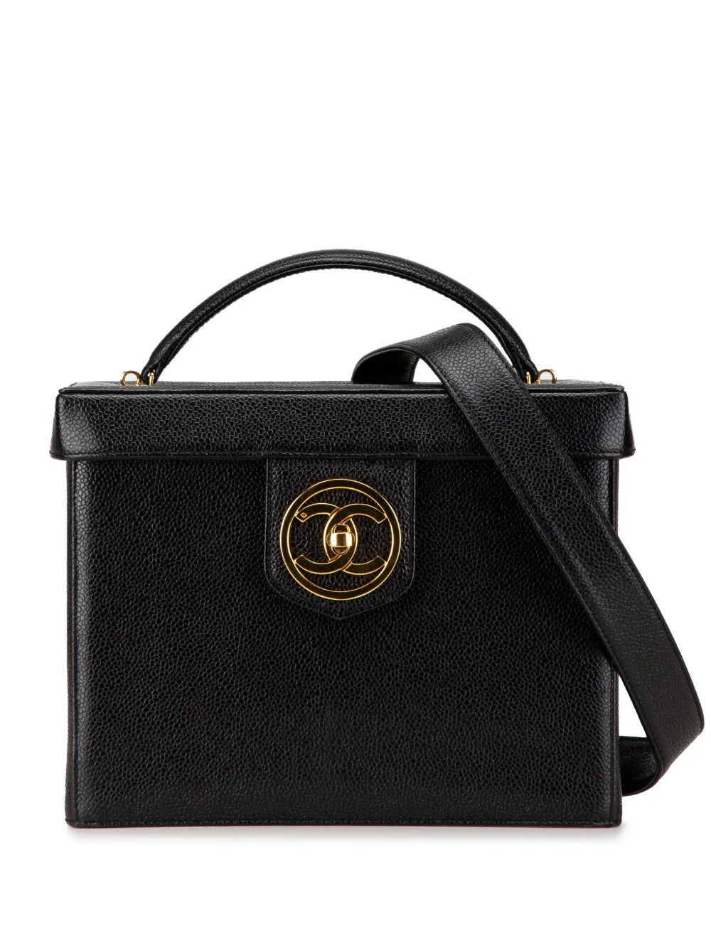 CHANEL 1994 1996 CC Caviar Vanity Case satchel