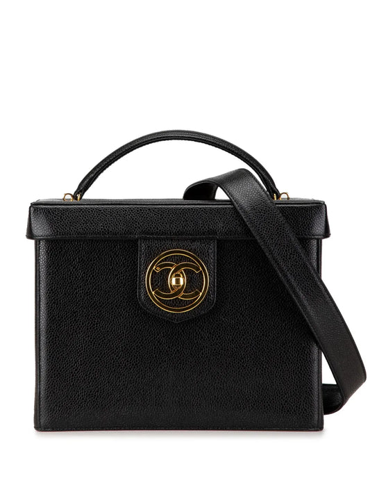CHANEL 1994 1996 CC Caviar Vanity Case satchel