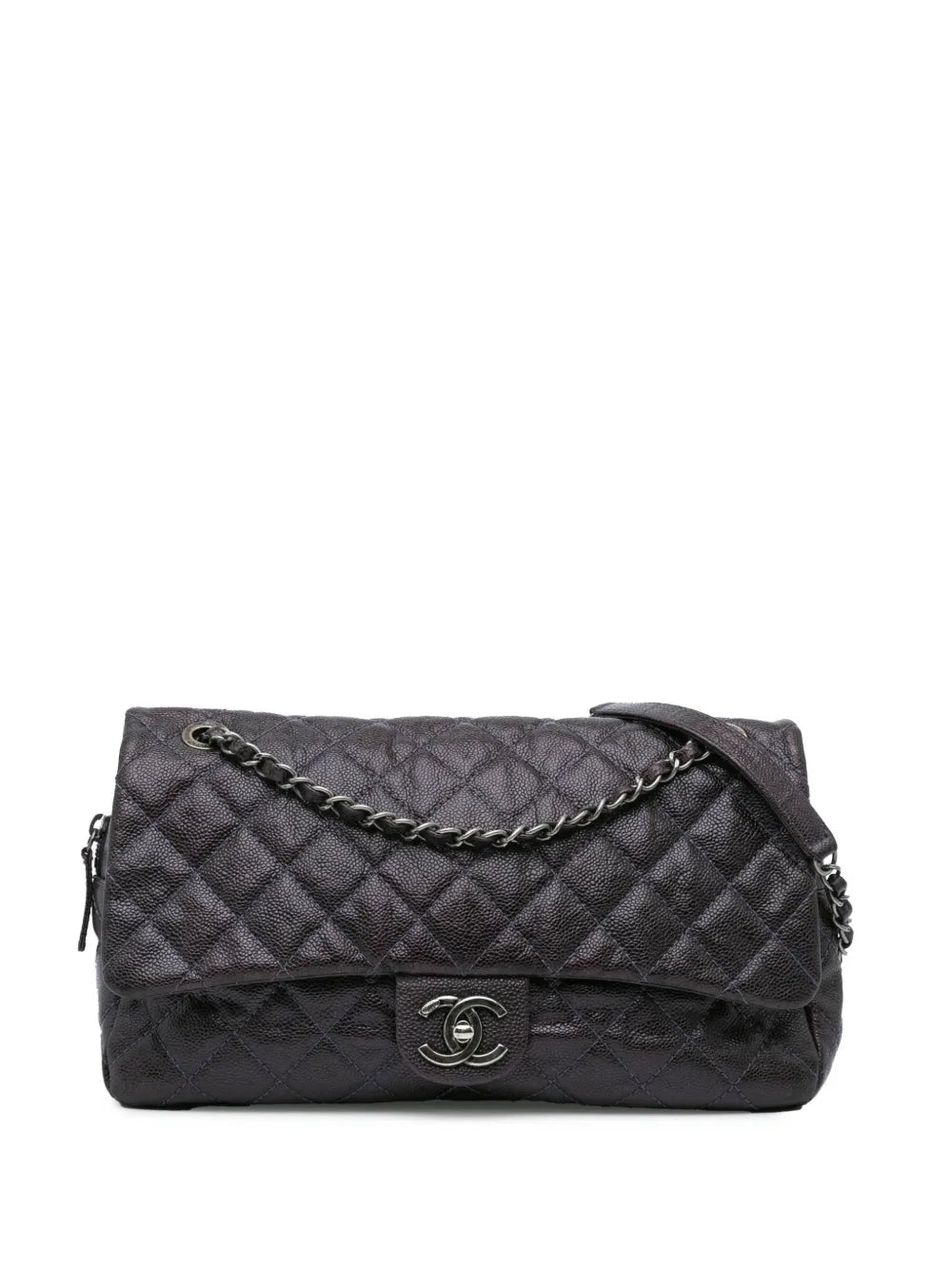 CHANEL 2012 Large Classic Caviar Easy Zip Flap shoulder bag