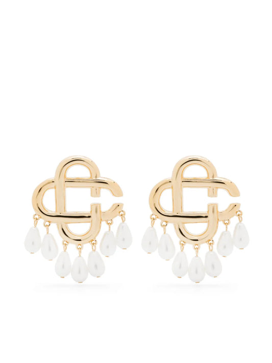 Casablanca pearl logo earrings