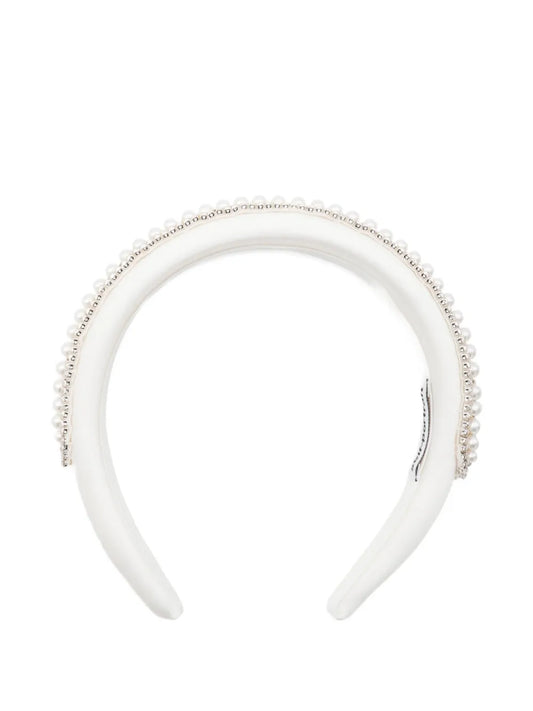 Self-Portrait faux pearl embellished headband