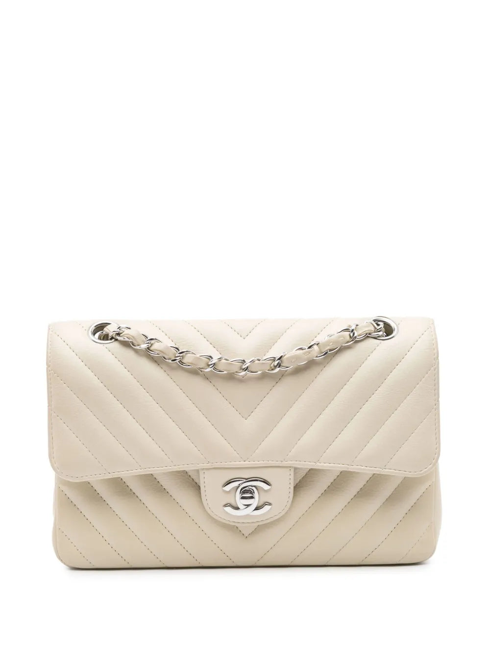 CHANEL 2021 2024 Small Classic Chevron Lambskin Double Flap shoulder bag