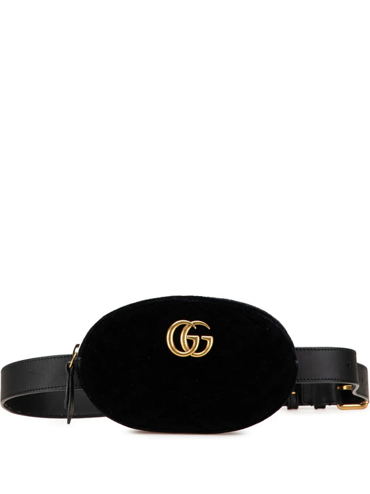 Gucci 2016 2024 GG Marmont Matelasse Velvet belt bag