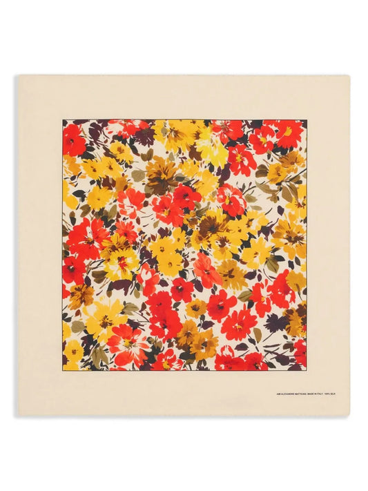 AMI Paris floral print silk bandana