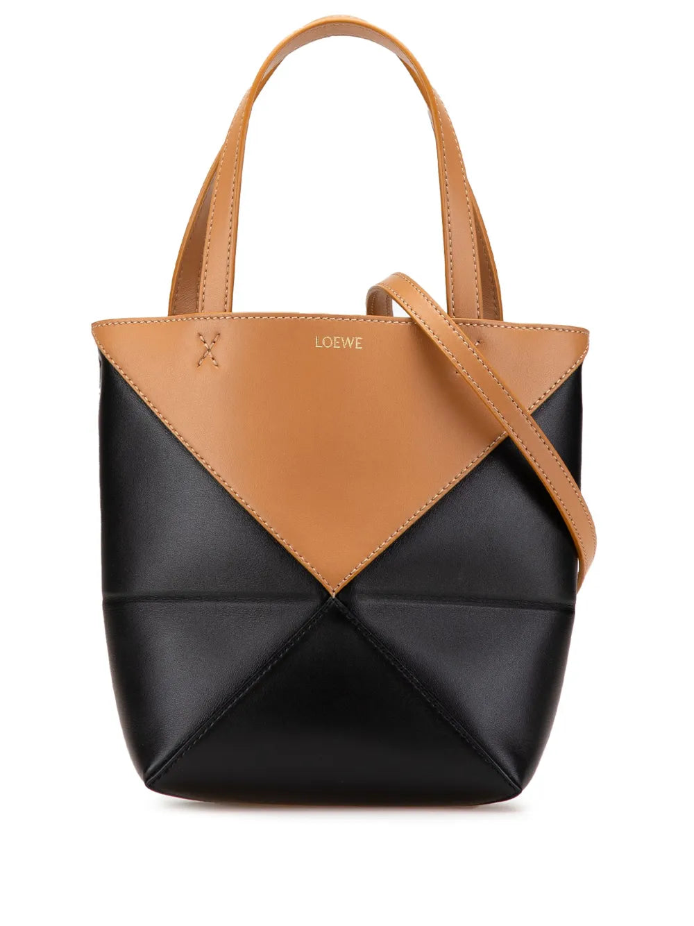Loewe 2010 2025 Mini Bicolor Calfskin Puzzle Fold Tote satchel