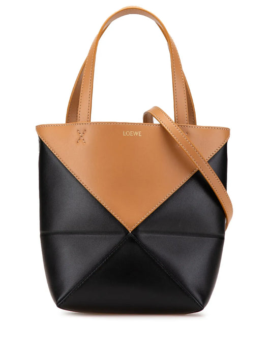 Loewe 2010 2025 Mini Bicolor Calfskin Puzzle Fold Tote satchel