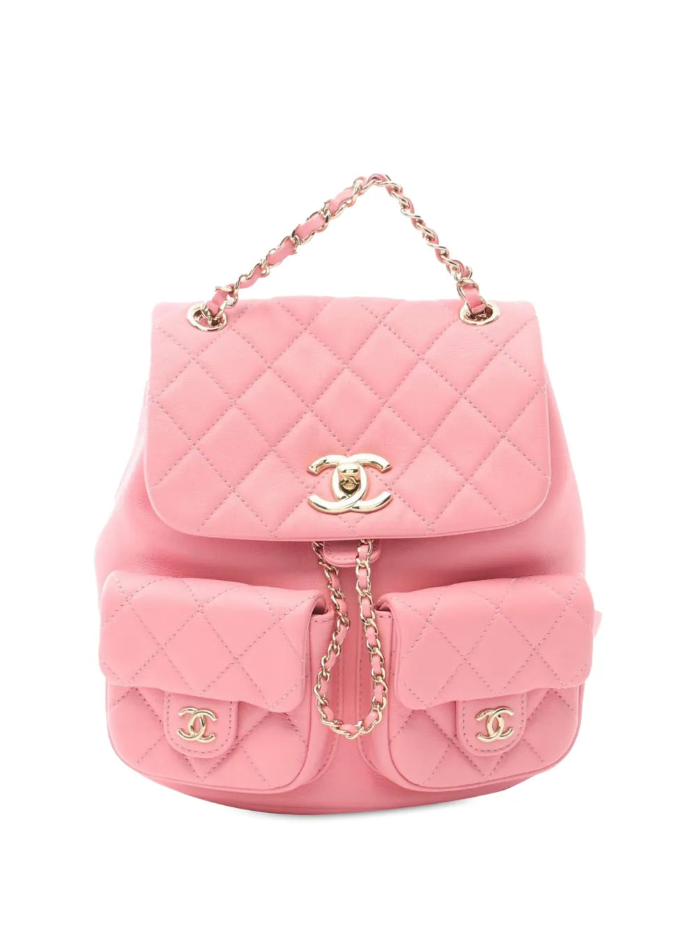 CHANEL 2021 2024 Medium Quilted Lambskin Duma Pockets Drawstring backpack