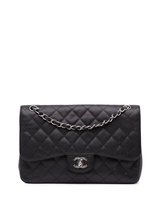 CHANEL 2012 Jumbo Classic Caviar Double Flap shoulder bag
