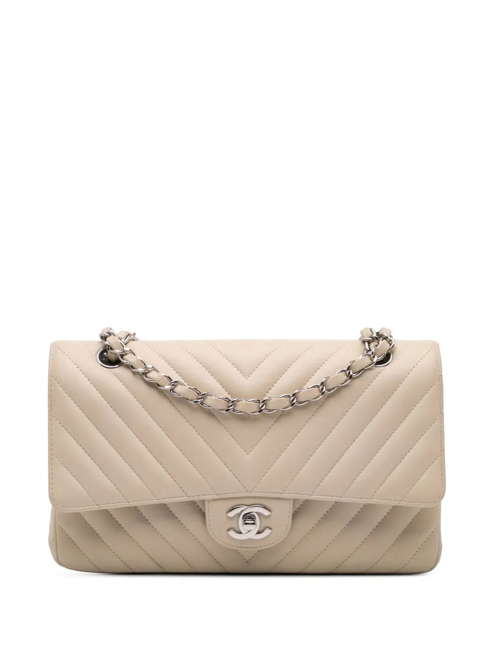 CHANEL 2021 Medium Classic Chevron Lambskin Double Flap shoulder bag