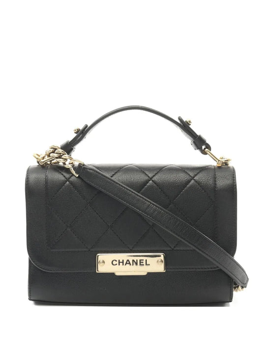 CHANEL 2016 2017 Label Click two way handbag