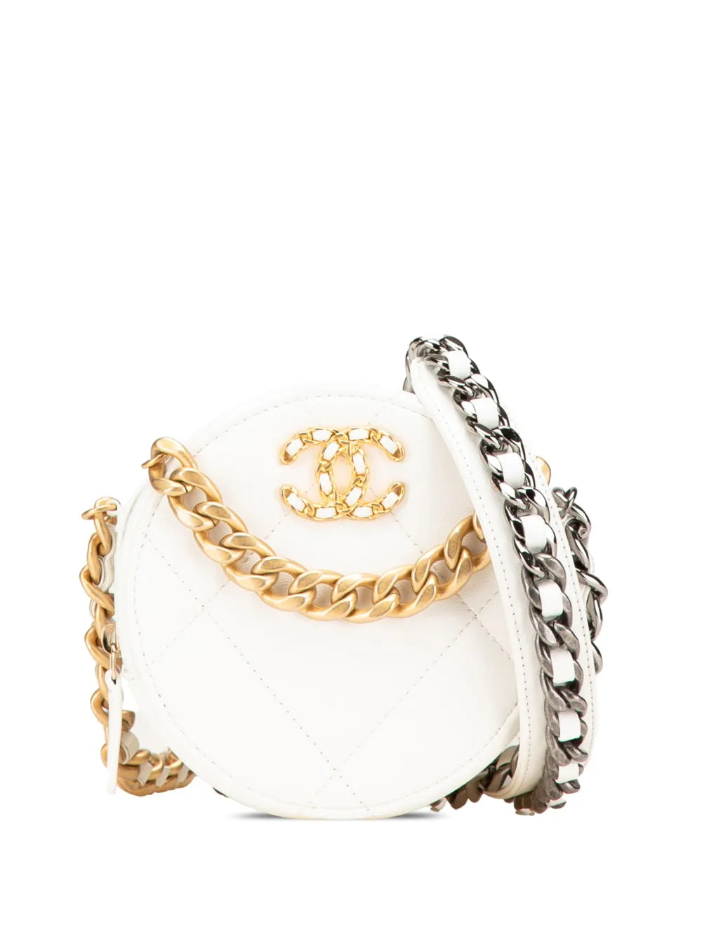 CHANEL 2020 Lambskin 19 Round Clutch with Chain satchel