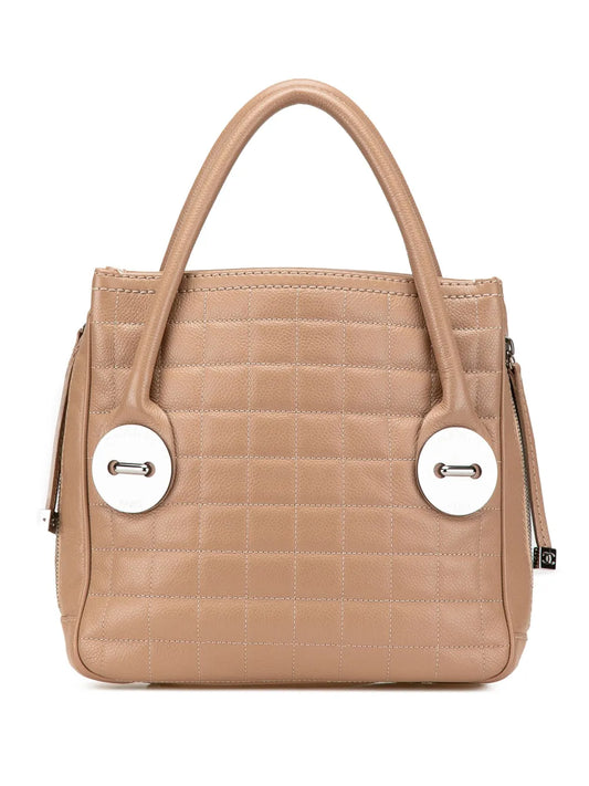 CHANEL 2004 2005 Choco Bar Caviar Button handbag