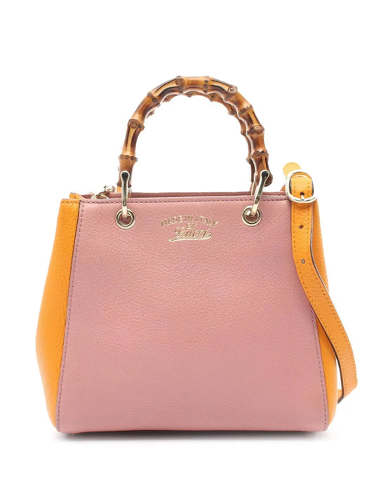 Gucci 2000 2015 Mini Bicolor Calfskin Bamboo Shopper satchel