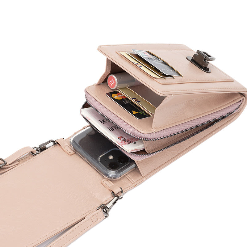 Women’s Rivet Shoulder Bag – Solid Color Crossbody Handbag