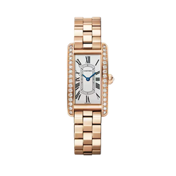 cartier tank am?icaine 18k rose gold & diamonds unisex watch