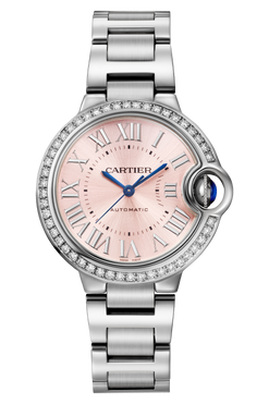 cartier ballon bleu de cartier stainless steel & diamonds lady's watch