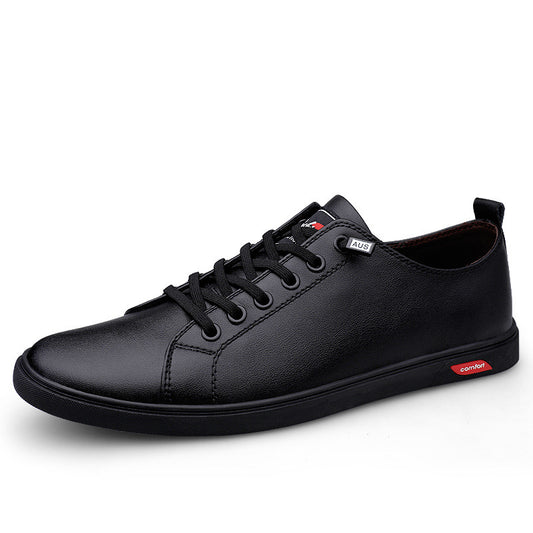 Men's Flat Low-top Cowhide Casual Leather Shoes
