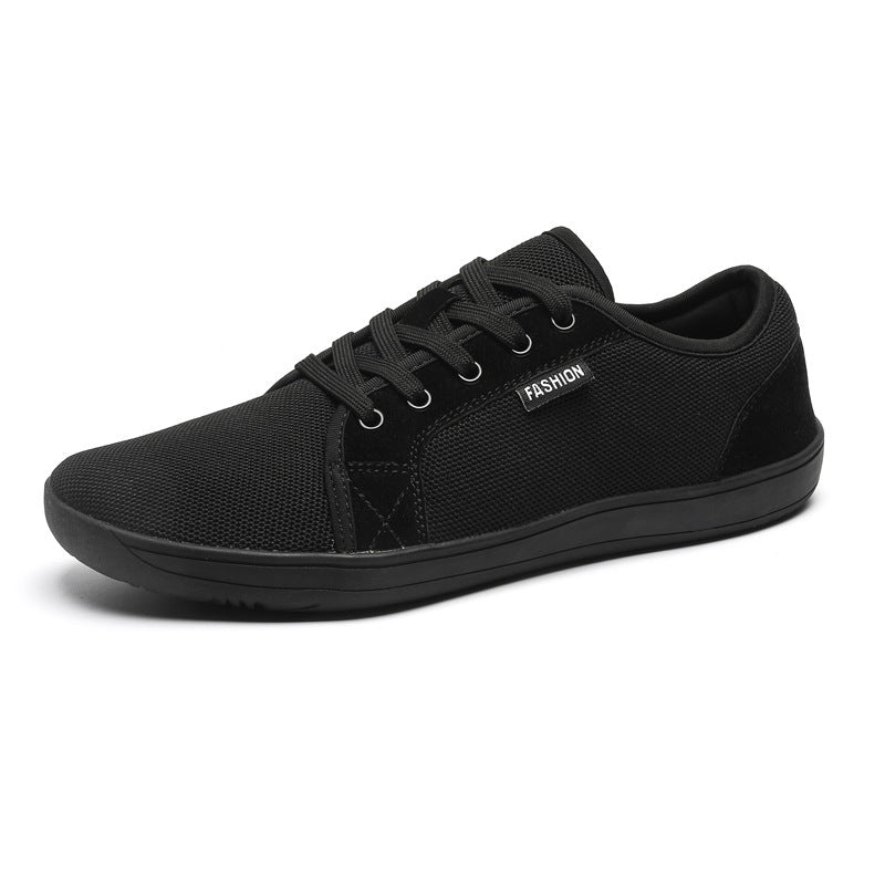 Men’s Low-Top Lace-Up Sneakers – Outdoor Non-Slip Wide Toe Casual Shoes