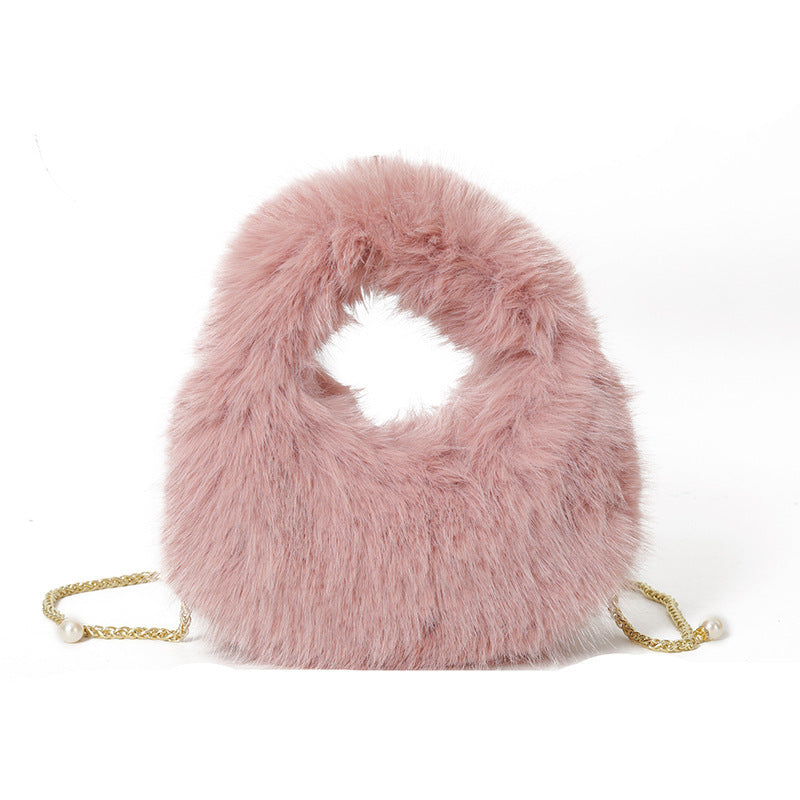 Women’s Plush Handbag – Trendy Hand-Carry Fashion Bag