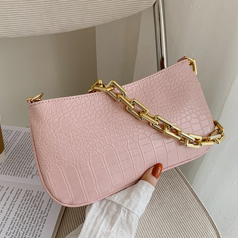 Stylish Patent Leather Small Bag | Hand-Carry Personality Armpit Baguette Purse