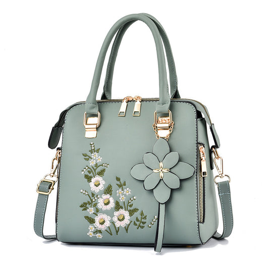 Stylish Women’s Floral Embroidery Messenger & Shoulder Bag