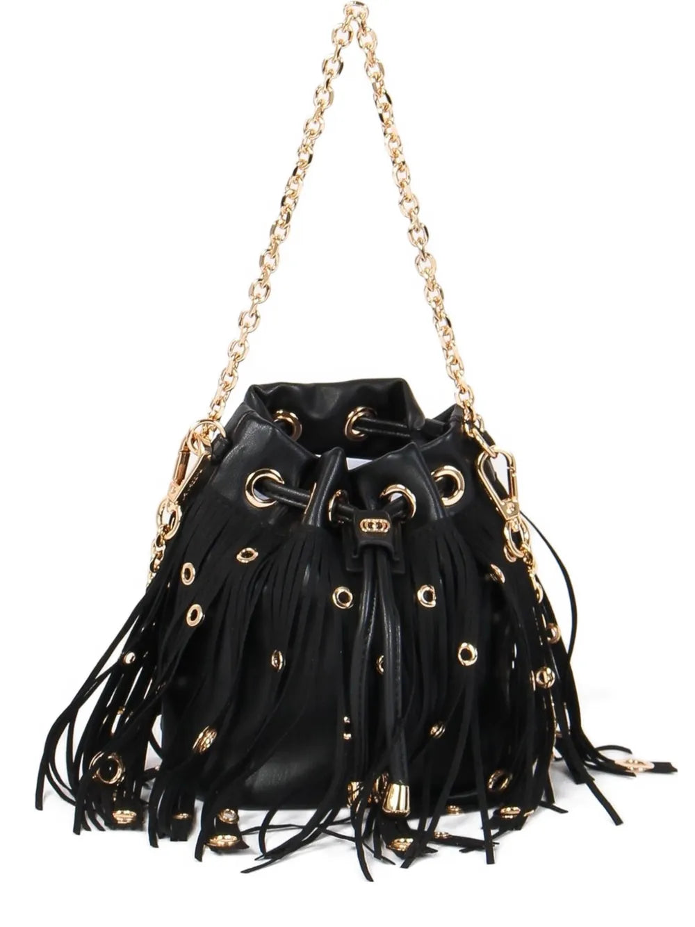 La Carrie mini fringed bucket bag