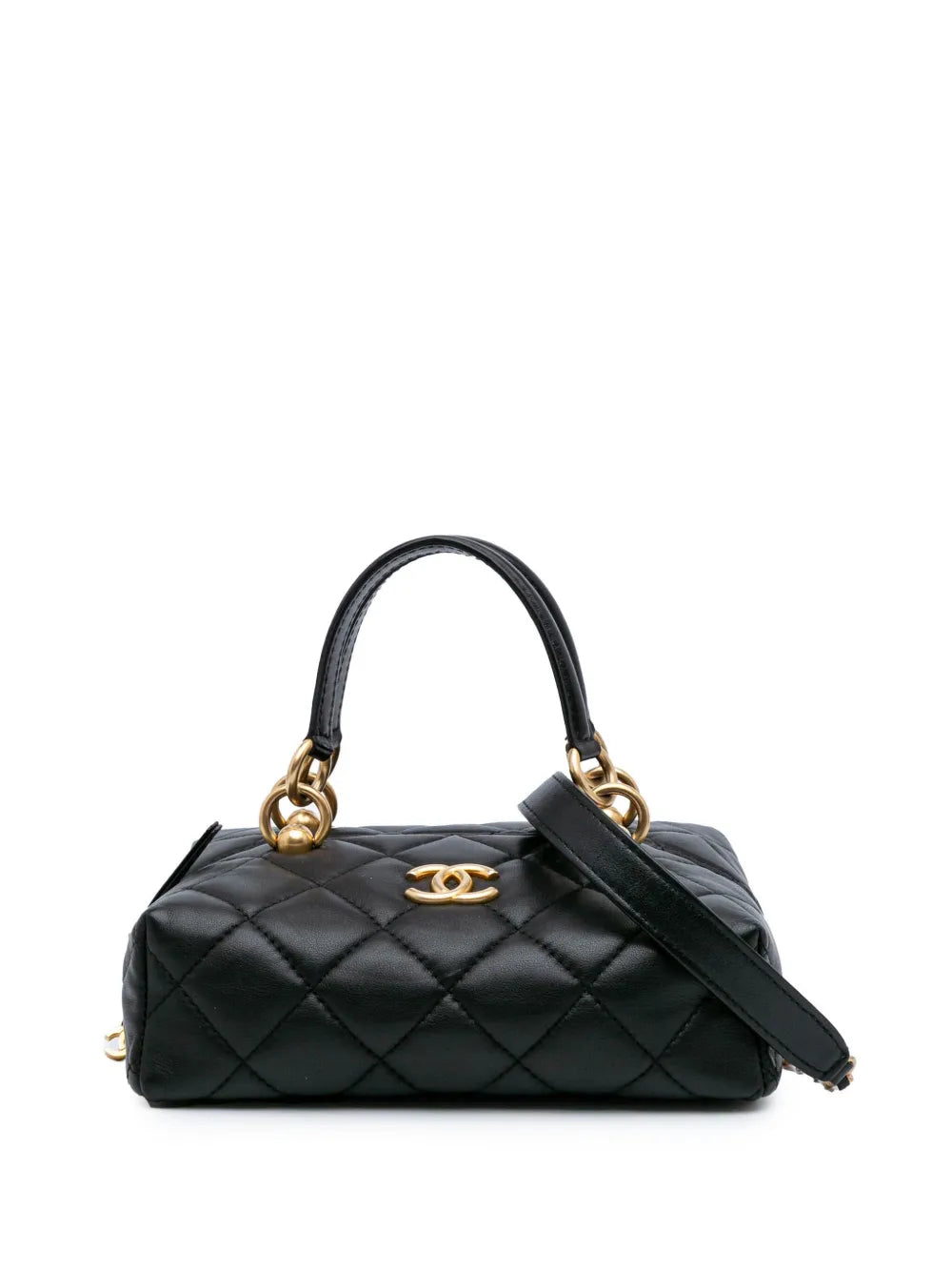 CHANEL 2021 2024 Métiers d'Art CC Quilted Lambskin Box Top Handle satchel