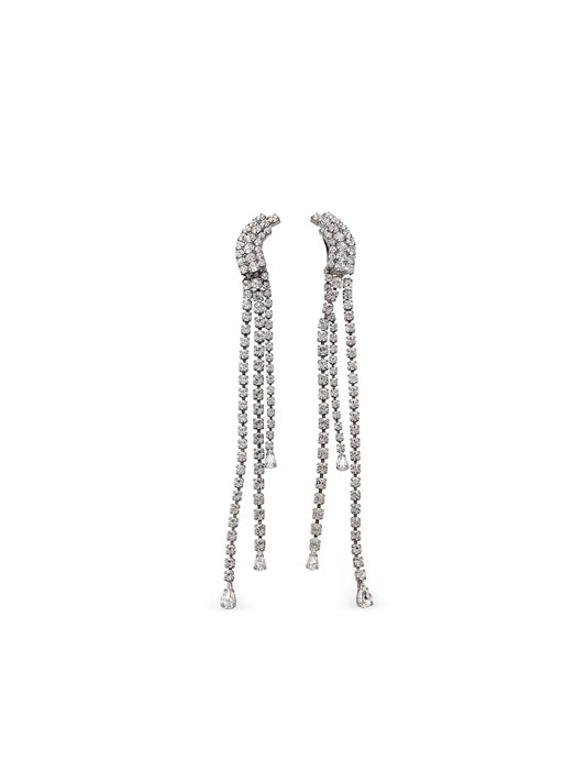 Helene Zubeldia crystal embellished clip on drop earrings