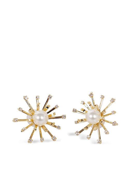 Helene Zubeldia pearl embellished sunburst earrings