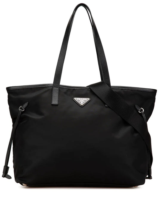 Prada 2013 2024 Tessuto Saffiano Trimmed Open Convertible Tote satchel