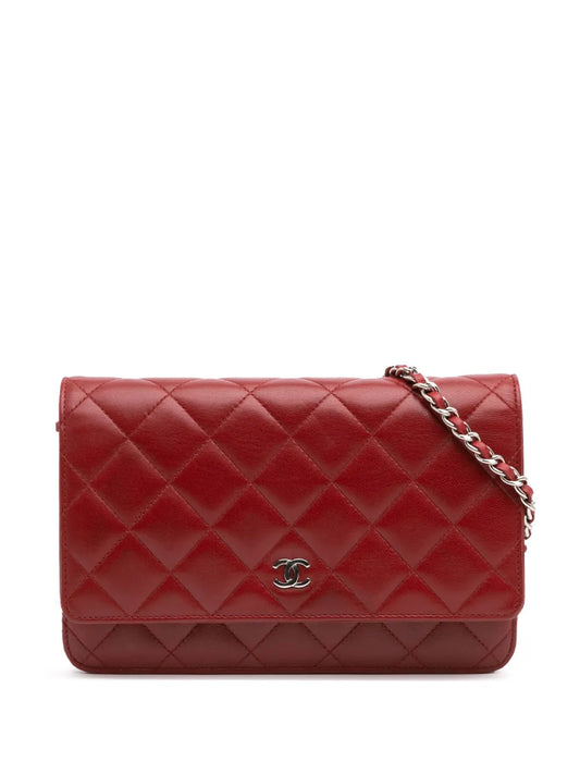 CHANEL 2014 2015 CC Quilted Lambskin Wallet on Chain crossbody bag