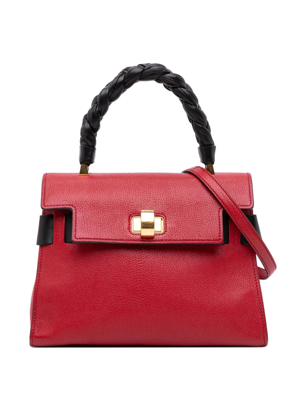 Miu Miu 2010 2024 Bicolor Goatskin Madras Click Top Handle Bag satchel
