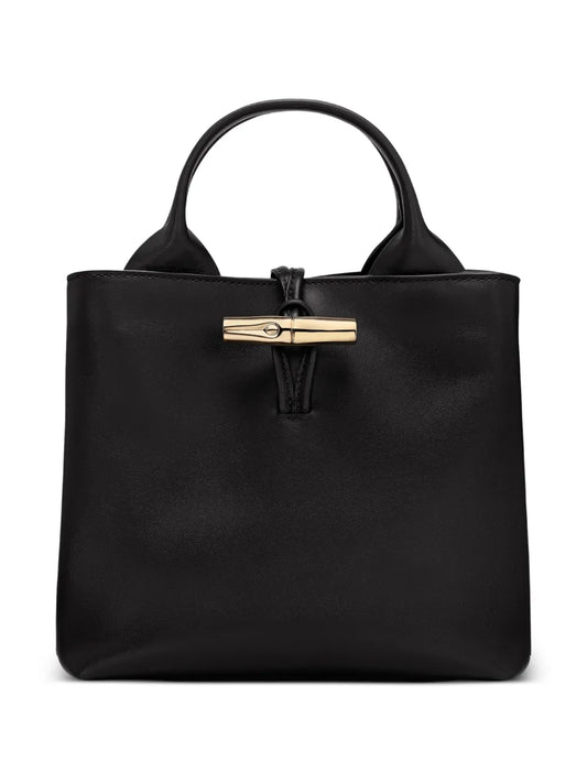 Longchamp small Le Roseau bamboo clasp leather tote bag