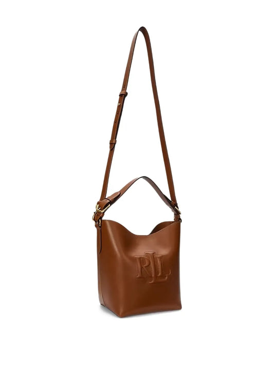 Lauren Ralph Lauren Witley logo embossed leather bucket bag